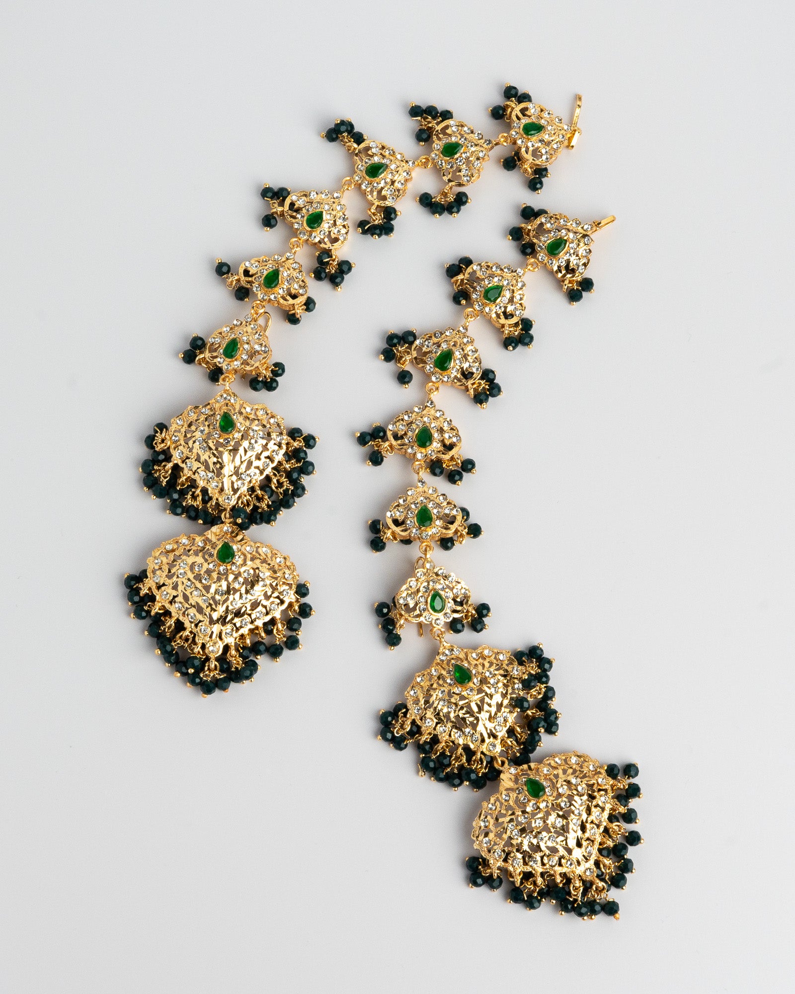 Golden long thappa earring