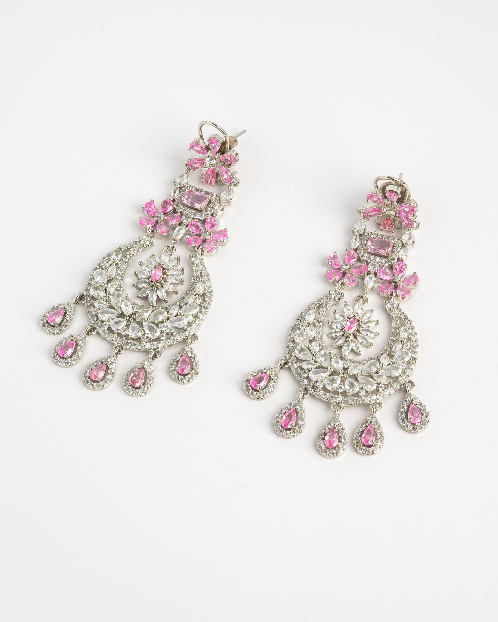 Bedazzled Flower Dangling Earrings