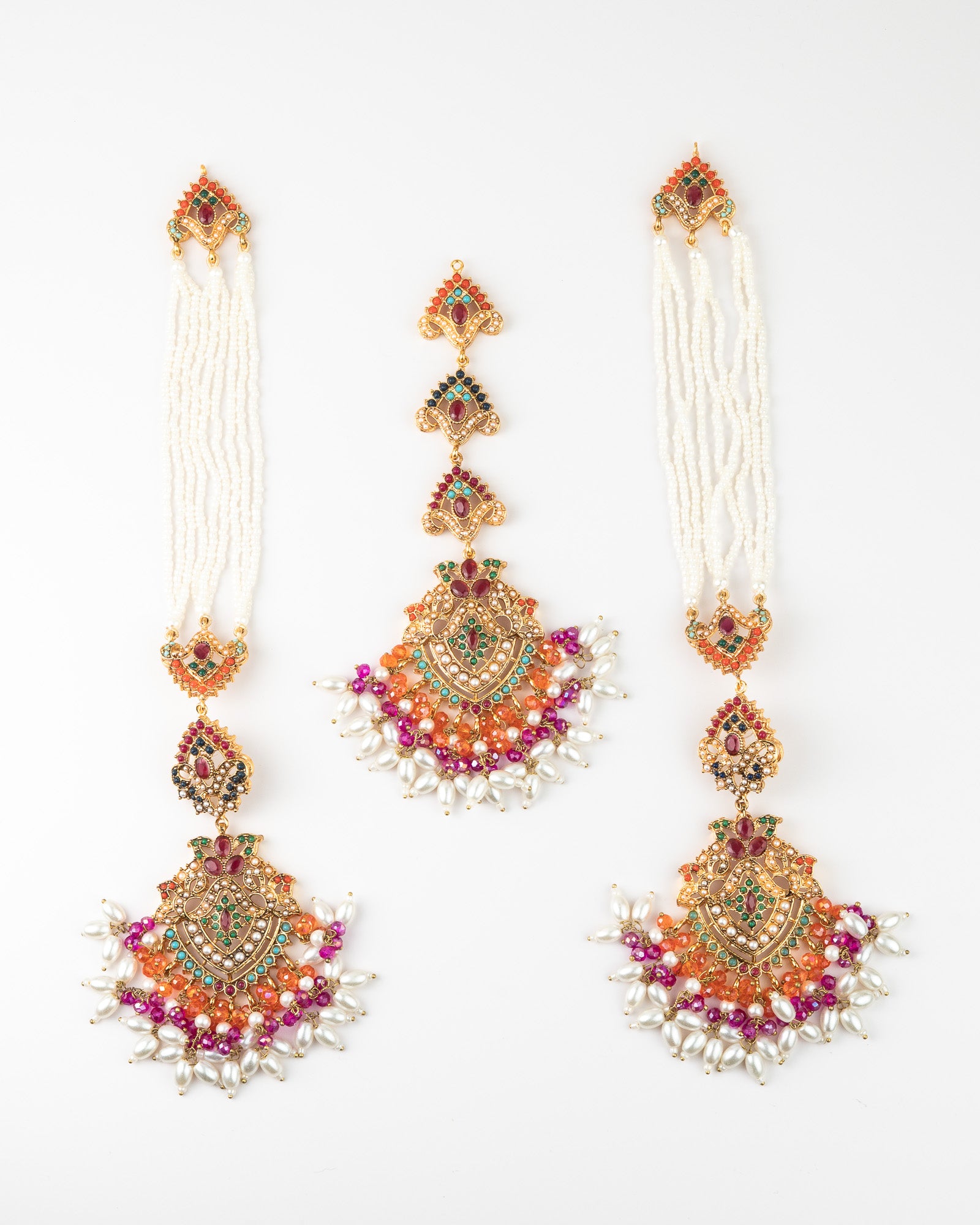 Royal Pearl Tikka and Earring Set